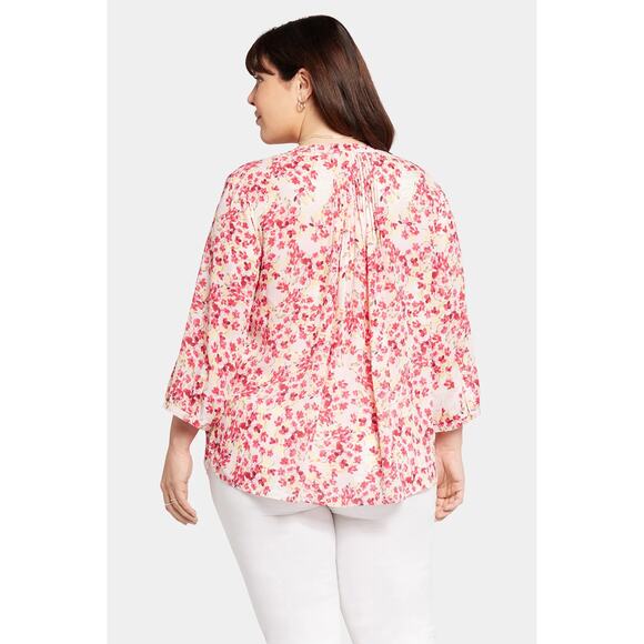 New NYDJ Pintuck Blouse in Summer Wind Plus Size 3X - Picture 2 of 8